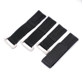 StrapHabit Hook and Loop Elastic Watch Strap - 3 Sizes for small and large wrists - Nylon Quick Release Band for men and women 18mm 19mm 20mm 21mm 22mm (Black, 18mm)