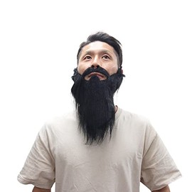 Long Beard, Beard, Santa, Hermit, Wizard, Magician Dwarf, Western, Fun, Costume, Men's, Halloween, Cosplay, Costume, Black Beard,