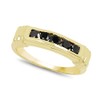 14K Yellow Gold Plated 0.50 Carat Genuine Black Diamond .925
