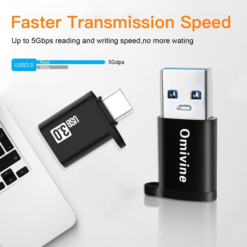 Omivine USB to USB C Adapter 4 Pack, Type C