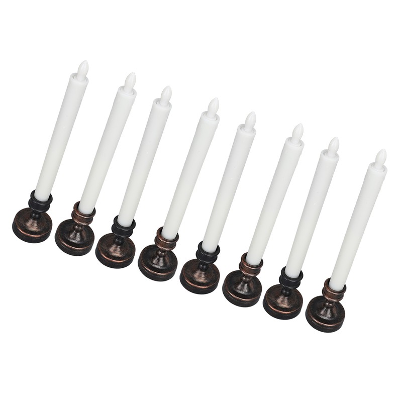 8PCS LED Taper Candle Flameless Window Candle Remote Control Warm