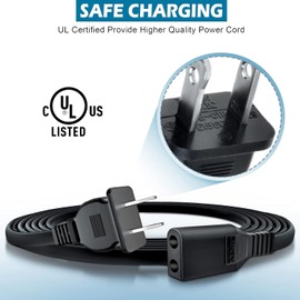 PwrON Power Cord Cable Lead for Janome Newhome MC350E MC2400 MC300E MC3000 MC3500 MC4000 MC4400 MC4800 MC4900 MC5000 MC5200 MC5700 MC6300P MC6500 MC6500P