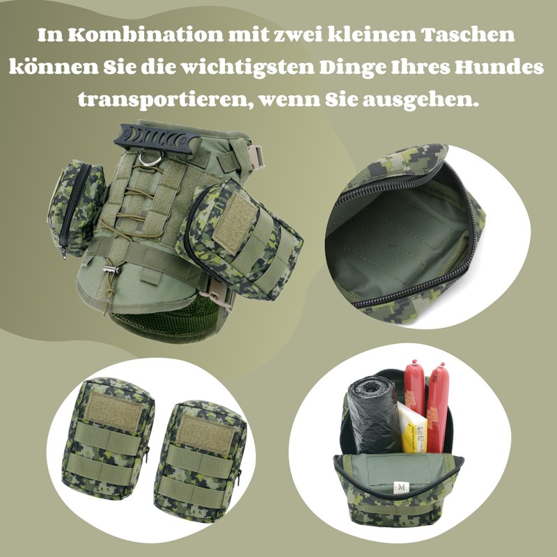 Dog Harness Medium Large Dogs with 2 Backpacks No Pull
