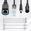 GINTOOYUN 1 Pair of POE Splitter Adapter DC3-57V 100Mbps DC5.5x2.1mm