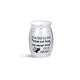SBI Jewelry Small Urn for Dog Puppy Stainless Steel Cremation Urns for Ashes Memorial Keepsake from Our Heart Angel Wing