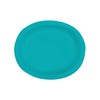 Unique 32119 Solid Oval Plates | Caribbean Teal Color Theme
