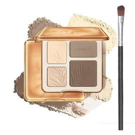 Paleta Contorno De Maquillaje 4 En 1, Resaltador, Cara Iluminador, Polvo Shimmer Glow Larga Duración 2#, Pincel Incluido (2#)