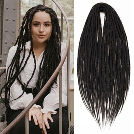 24 Inch Dreadlocks Extensions Dread Locs Crochet Hair for Women 20 Strands Handmade Soft locs crochet hair braids Synthetic thin 0.6cm Hippie Double Ended Dreadlock