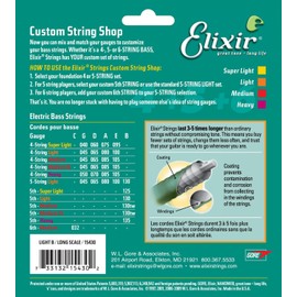 Elixir Strings - Cuerda de bajo eléctrico NANOWEB Coating, .130, escala larga