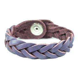 Essential Oil Aromatherapy Diffuser Bracelet, Braided Leather, Unisex (Large, Purple)