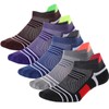 Copper Cushioned Athletic Ankle Socks, Low Cut Training Socks, Odor Free, Moisture Wicking, Arch Compression (5 Pairs)