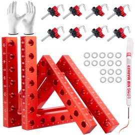 Corner Clamp for Woodworking, 90 Degree Clamp, Precision Right Angle Clamp Woodworking Tools 4 Pack 5.5"*5.5" Aluminum Positioning Tools for Box Cabinets, Picture Frames, Drawers