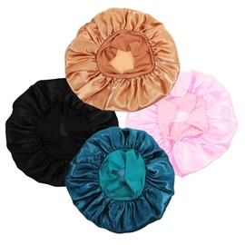 OHPHCALL 4pcs Sleep Cap Women Sleep Hat Elastic Sleeping Hat Sleeping Hat for Women Bonnet for Braids Beanie Sleeping Hat Curly Hair Sleeping Hat Hair Bonnet for Sleeping Polyester