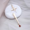 Inateannal Punk Sword Stud Earrings Gold Long Ruby Sword Stud