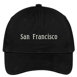 Trendy Apparel Shop San Francisco City Embroidered Low Profile 100% Cotton Adjustable Cap - Black