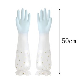 JYJLLM Washing Up Gloves,1 Pairs Long Cuff Rubber Gloves Medium,cleaning Gloves Reusable Anti-slip Waterproof,Household Cleaning Gloves For Kitchen Home Gardening，dusting gloves (blue)
