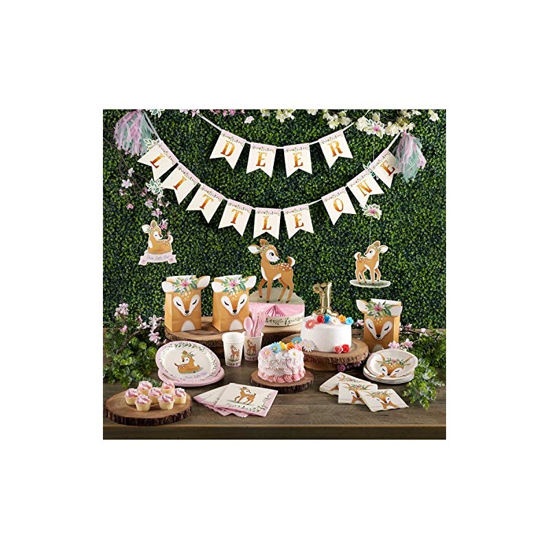 Little Deer First Birthday Paper Plates, 8 ct