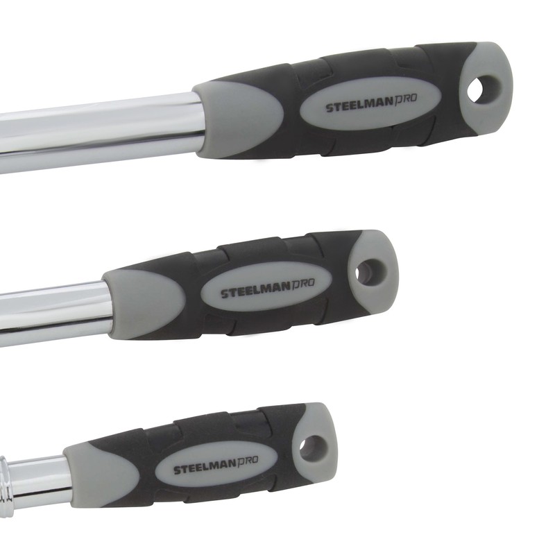 Steelman Pro 72-Tooth Extendable Flex-Head Ratchet Tool Set, 3-Piece (1/4,