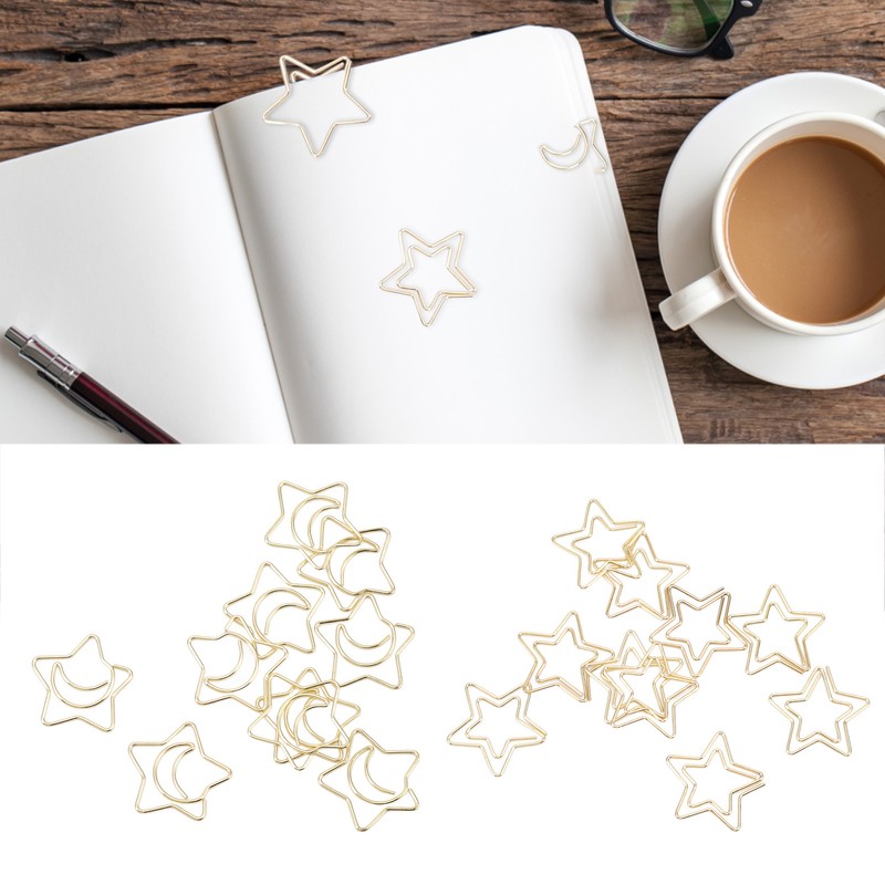 100 Pcs Paper Clips Portable Small Anti Slip Cute Star