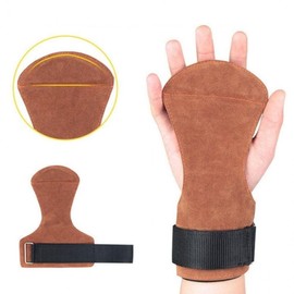 Fitness CrossFit Grip Pads for Pull-ups and Deadlifts Palm Protection Brown