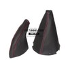 GEAR & HANDBRAKE GAITER BLACK LEATHER RED STITCHING