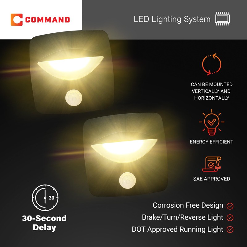 Command Electronics 12V LED Motion Activated Step Light – Surface