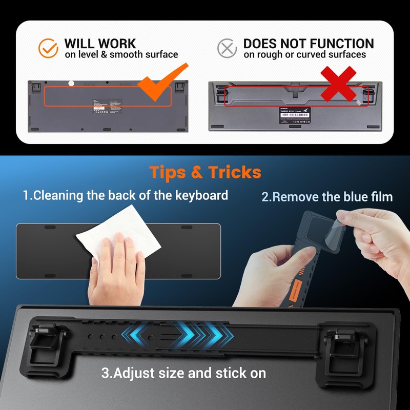 HONKID Adjustable Keyboard Riser, Computer Keyboard Stand for Desktop for