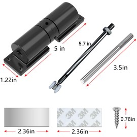 Automatic Door Closer, Quiet and Safety Spring Door Closer, Adjustable Tension Door Closers for Home, Easy to Install Door Spring for Self-Closing (Black)