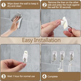 Qjaiune 15 Pack Small Utility Hooks, Holds up to 0.5 lb, Damage Free Hanging Hooks Removable Wall Hooks Self Adhesive Hooks, Heavy Duty Sticky Hooks for Hanging Garland Hat Key Coat Wreath Towel