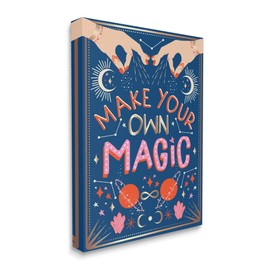 Stupell Industries Make Your Magic Phrase Fashion Hands and Constellations, Design by Hannah Heemsbergen Canvas Wall Art, 16 x 20, Blue