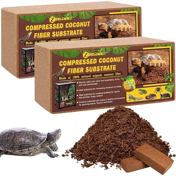 ZeeDix 2Pcs Compressed Coconut Fiber Substrate, 100% Organic Coco Coir