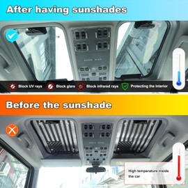 Tumukiw Car Sunroof Sun Shade Compatible with INEOS Grenadier 2020-2024, US Flag Pattern Foldable Glass Roof Sunshade Blocks 99% UV Rays and Keep Cool Auto Accessories