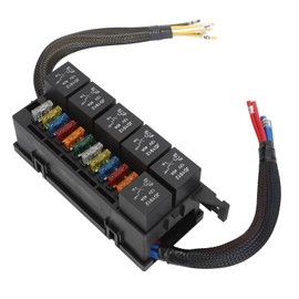 Kit de Caja de relé de Fusibles a Prueba de Agua, 12 V, 6 Relés, 11 Fusibles ATC ATO, Cubierta de Bloqueo de Clip de Soporte Z, Caja de relé de Fusibles para Coche, Yate, Barco