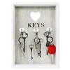 COM-FOUR® Wooden Key Cabinet with 3 Key Hooks, 25 x