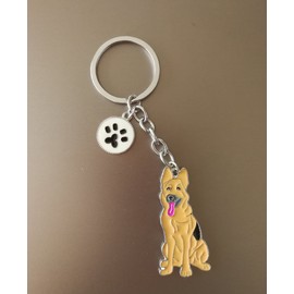 BbearT® Dog ID Tag Dog Key-ring Keychain,Cute Dog Puppy ID Tags Metal Dog Keychain Keyring Keyfob Key Tags Car Keyring Bag Charm Birthday (German Shepherd Dog)