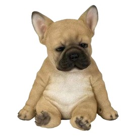 KKPLZZ French Bulldog Statue, Sleepy Dog Figurine Resin Craft Ornament Lawn Sculpture for Outdoor or Indoor Decor