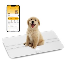 unipaws Digital Dog Baby Scale MAX 220lbs with Bluetooth App and Anti-Slip Strip, Medium-Small Veterinary Scale for Cats, 27 x 13 Inches LCD Platform Pet Scale