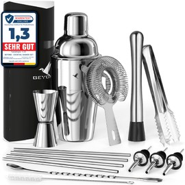Beyond Premium Cocktail Shaker Set, Stainless Steel 500mL Cocktail Shaker, Muddler, Jigger, Spoon and Brochure