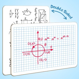 XY Axis Graph Dry Erase Board, 9" x 12" Double-Sided Coordinate Grid Whiteboard, Math Manipulatives for Students, Classroom and Home, Small Dry Erase White Board