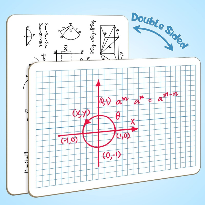 XY Axis Graph Dry Erase Board, 9" x 12" Double-Sided