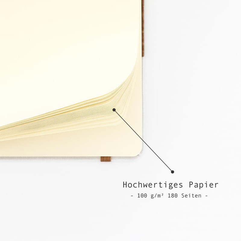 Nordura Notebook A5, High-Quality Linen & Cork Hardcover, Notebook, Unlined