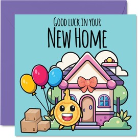 Happy New Home Card - Congrats Moving House Cards, Congratulations Housewarming New House Cards, 145mm Welcome Warming Greeting Cards for Family Friends