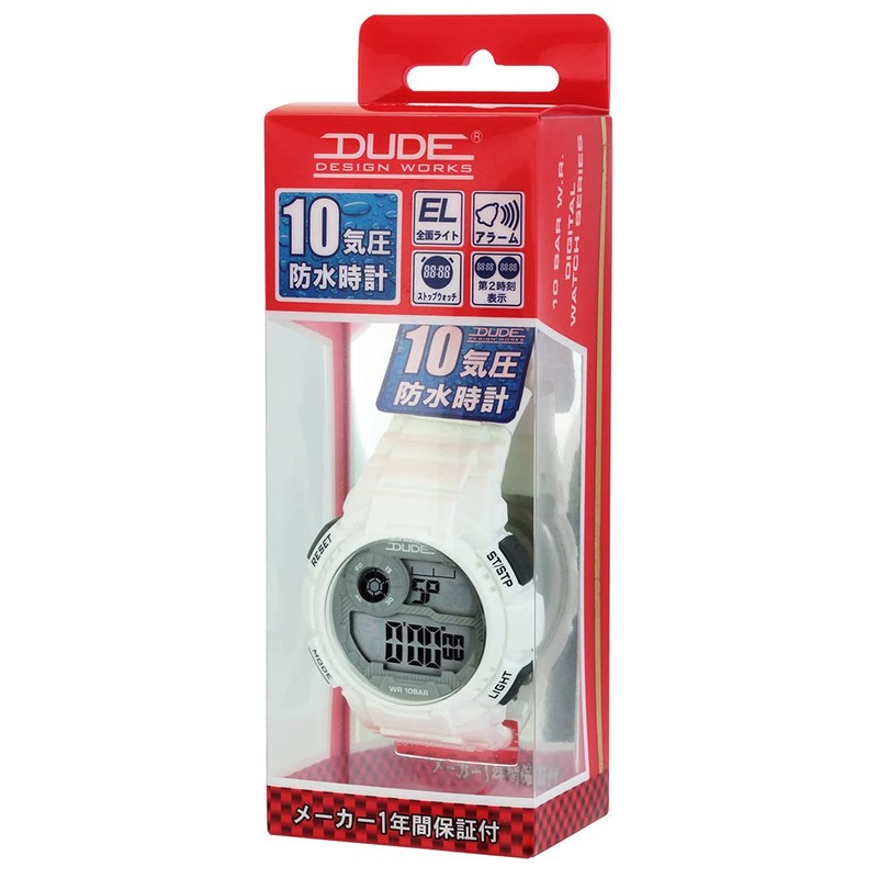 Sun Flame SDU01-W Dude SDU01-W Men's Sport Watch, White, Shiro