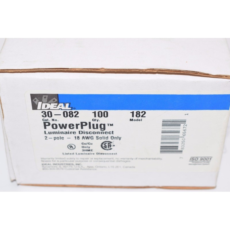 Ideal 30-082 Luminaries Disconnect Power Plug (Ballast Connector) 18awg Solid
