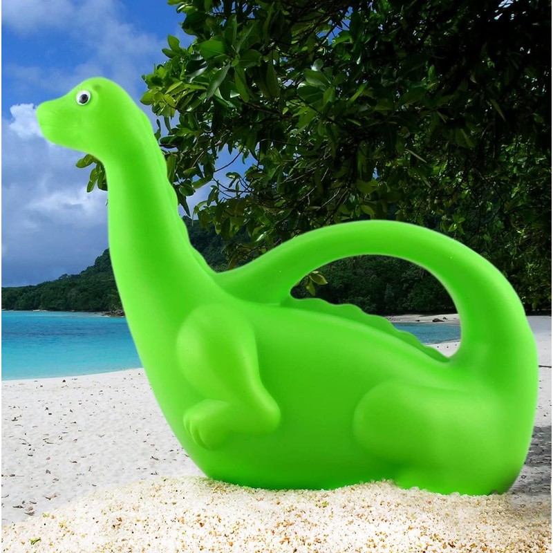 Cornucopia Green Dinosaur Watering Can; Novelty Plastic Waterer Toddler-Friendly &