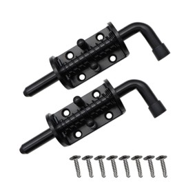 2 Packs 6 Inch Spring Loaded Barrel Bolt Latch Pin, Heavy Duty Steel Sliding Door Lock for Doors/Cabinets/Chests, 2mm Thickened Interior and Outdoor Solid Hardware Latch,