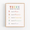 The Power of Thoughtful Words: Think Before You Speak Sign