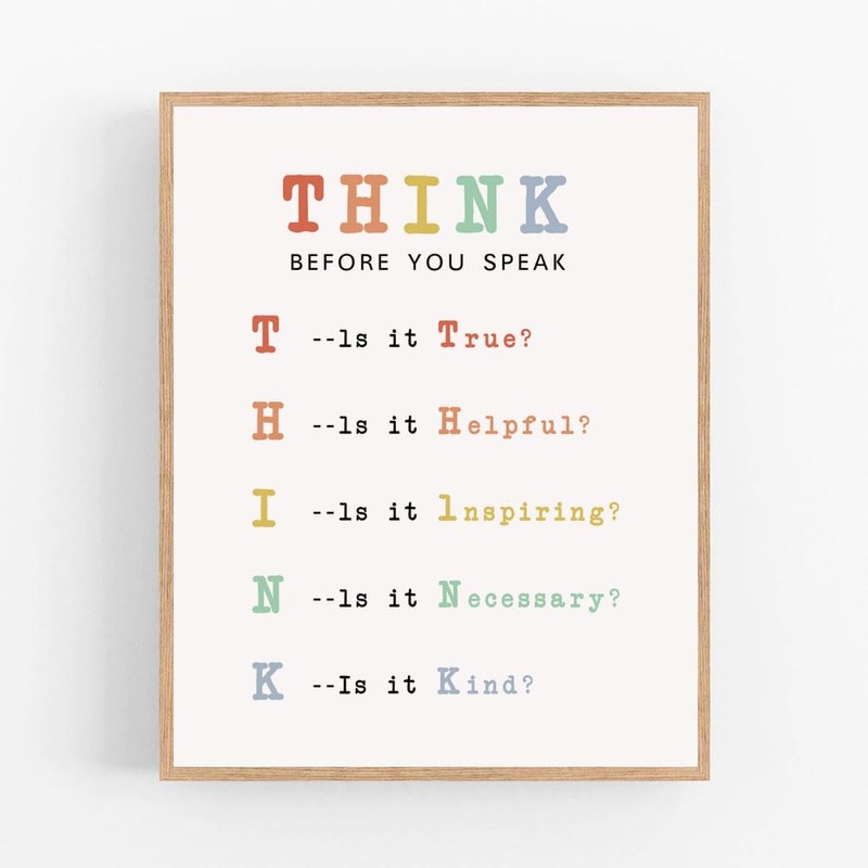 The Power of Thoughtful Words: Think Before You Speak Sign