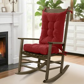 mudilun Rocking Chair Cushion Set - Non-Slip Tufted Rocking Chair Cushions with Ties Soft Indoor/Outdoor Wooden Rocking Chair Seat Pad for Porch Garden Cafe & Nursing