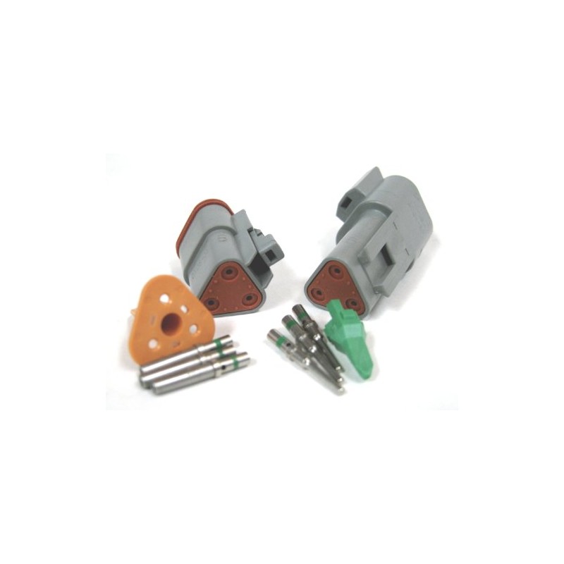 Deutsch DT Series 3 Pin Connector Kit w/Barrel Style Terminals